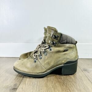 Merrell Chateau Mid Lace Waterproof Suede Hiking heel Boots Women's Size 7